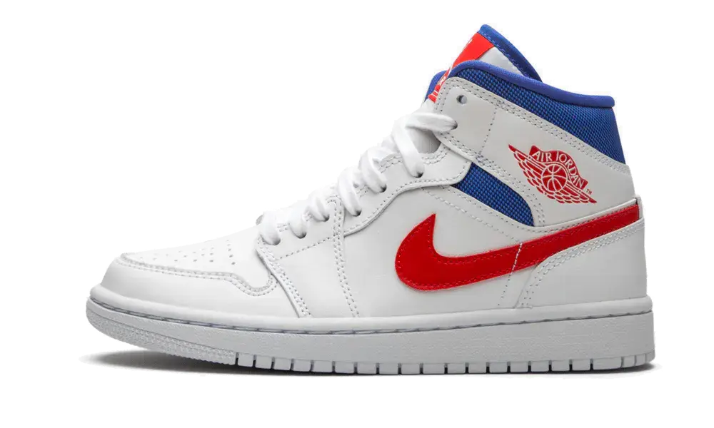 Jordan 1 Mid White Red Royal (W)