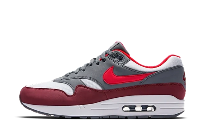 Nike Air Max 1 White/University Red-Cool Grey