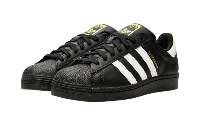 adidas Superstar Core Black Cloud White Gold (GS) - Image 1