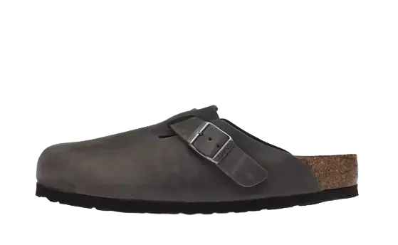 Birkenstock Boston Soft Footbed Oiled Leather Iron Grey