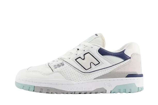 New Balance 550 White Winter Fog Navy