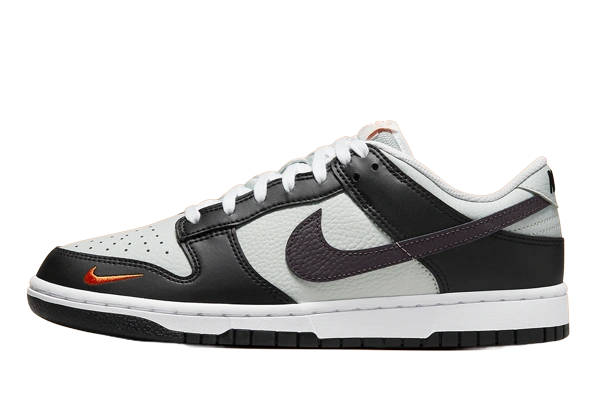 Nike Dunk Low Grey Black Orange Mini Swoosh