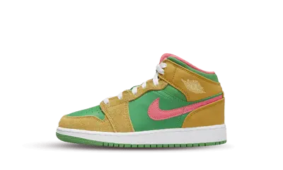 Air Jordan 1 Mid SE 'Wheat Watermelon' (GS)