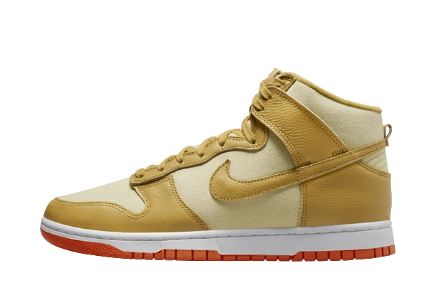 Nike Dunk High Wheat Gold Safety Orange