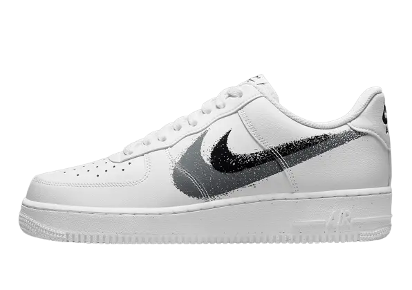 Nike Air Force 1 Low '07 Spray Paint Swoosh White Black Grey