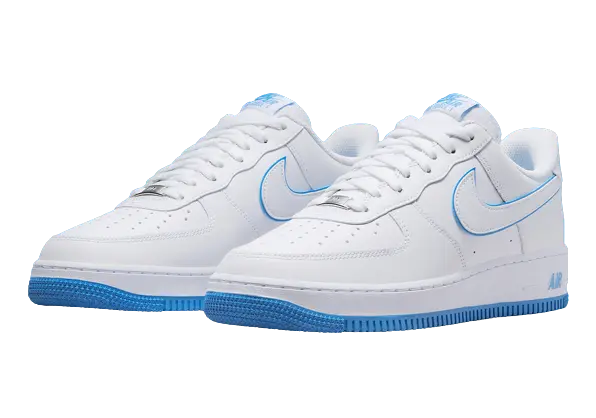 Nike Air Force 1 '07 Low White University Blue Sole - Image 1