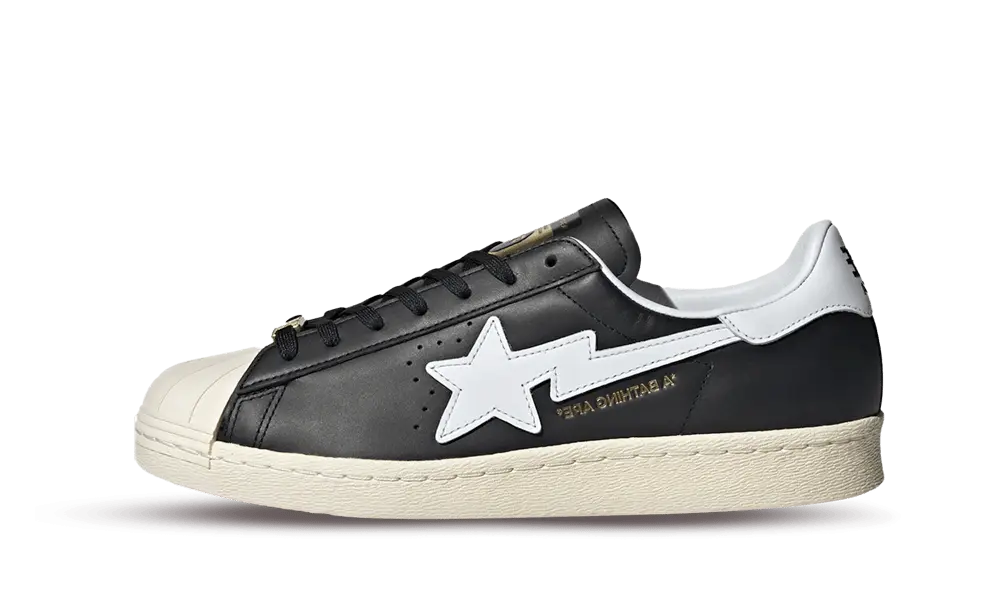 adidas Superstar 80s Bape Black White Gold (2022)