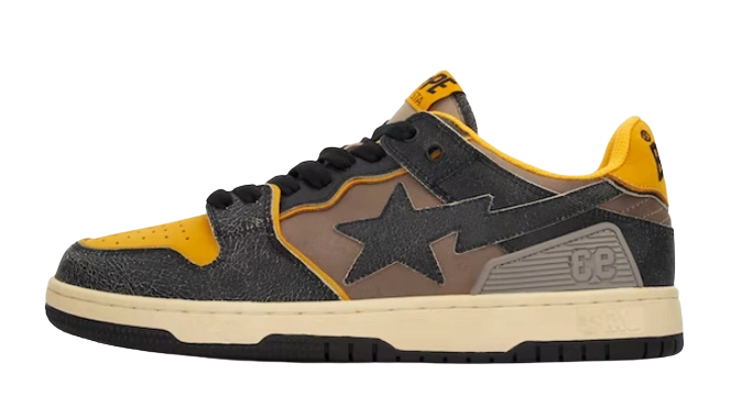 A Bathing Ape Bape SK8 Sta Vintage Black Yellow