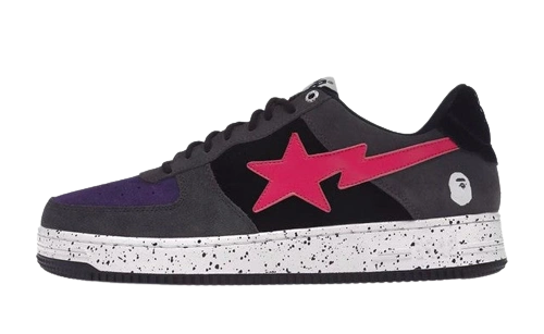 A Bathing Ape Bape Sta Black Grey Pink Suede