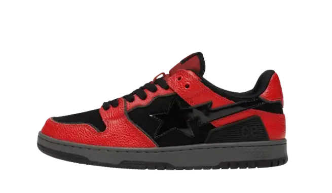 A Bathing Ape Bape SK8 Sta Red Black