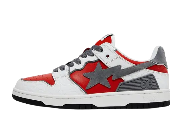 A Bathing Ape Bape SK8 Sta White Red