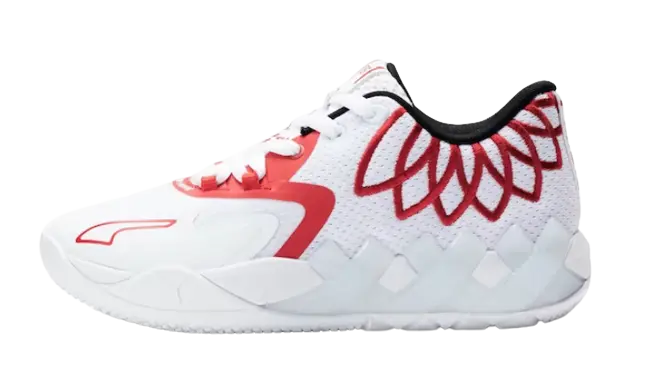 Puma LaMelo Ball MB.01 Lo Team Color White High Risk Red (GS)