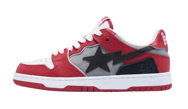 A Bathing Ape Bape SK8 Sta Red Grey
