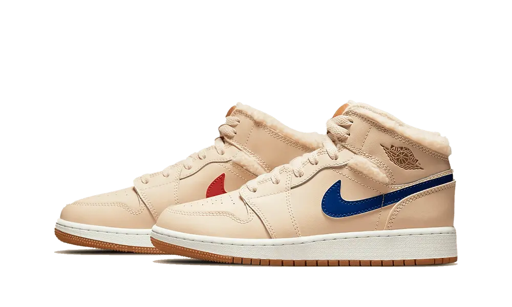 Jordan 1 Mid Utility Fleece Pearl White (GS)