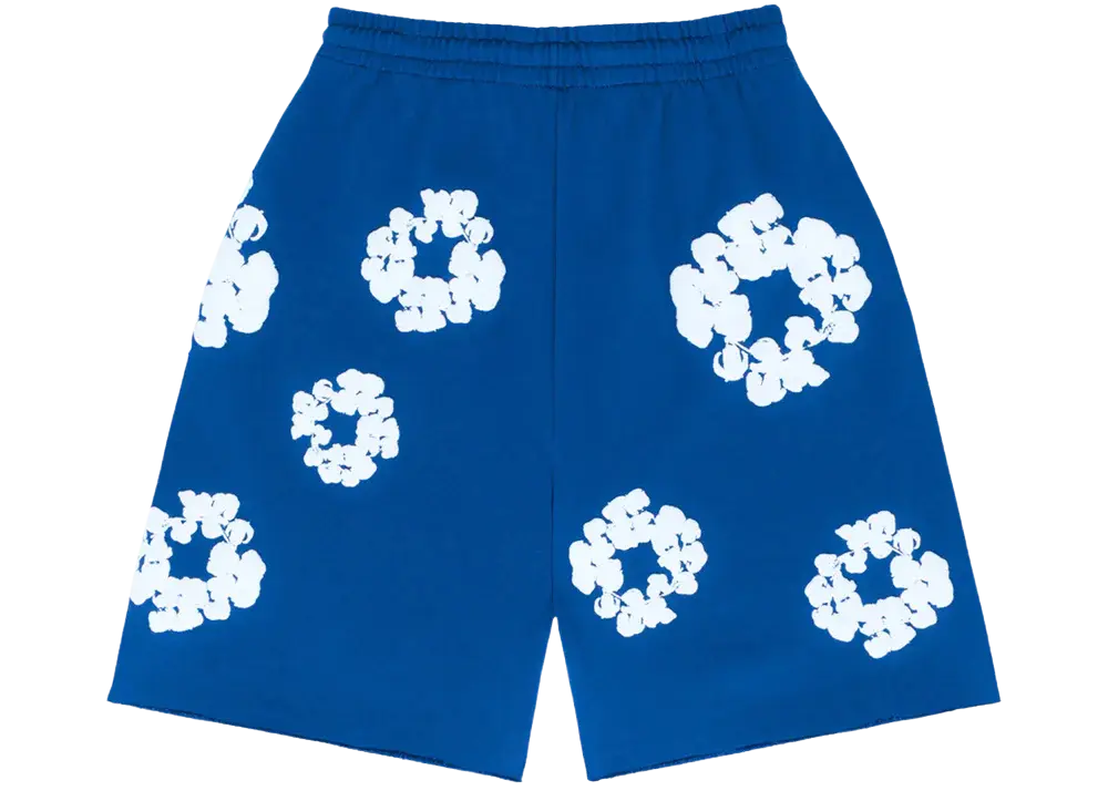 Denim Tears The Cotton Wreath Shorts Royal Blue - Image 1
