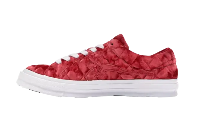 Converse One Star Ox Golf Le Fleur TTC Quilted Velvet Barbados Cherry