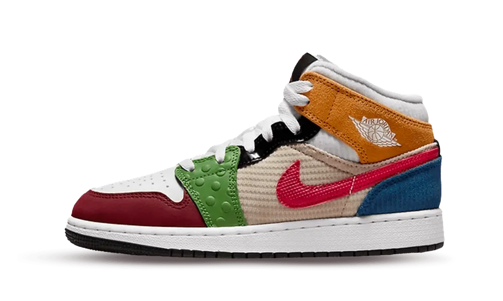 Air Jordan 1 Mid SE 'Patchwork' (GS)
