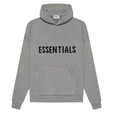 Fear of God Essentials Knit Hoodie Dark Heather Oatmeal