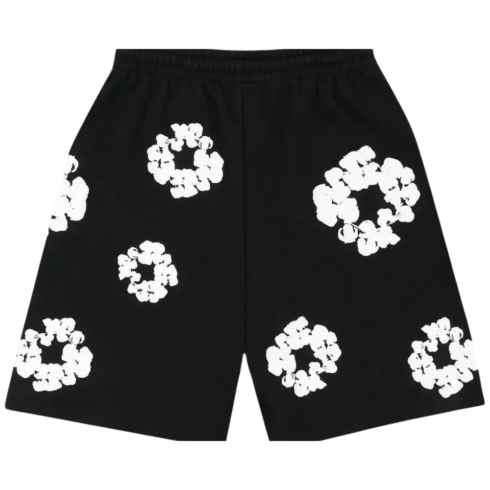 Denim Tears The Cotton Wreath Shorts Black - Image 1