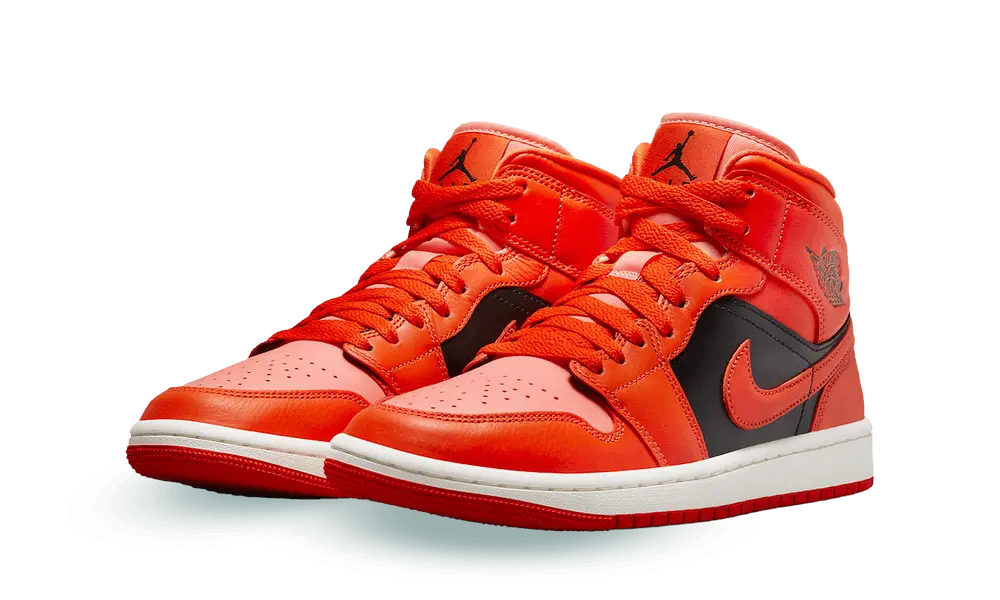 Jordan 1 Mid Orange Black (W) - Image 1