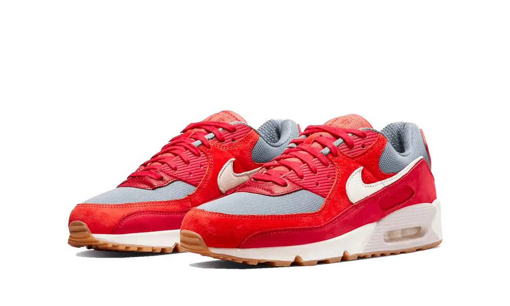 Nike Air Max 90 Premium Gym Red Smoke Grey Gum - Image 1