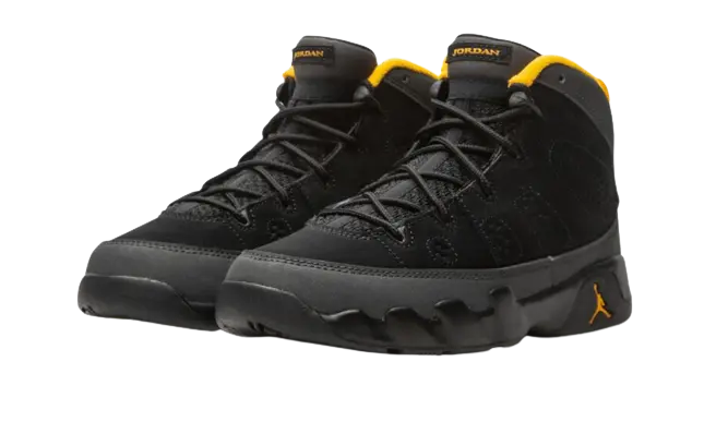 Jordan 9 Retro Dark Charcoal University Gold (PS) - Image 1