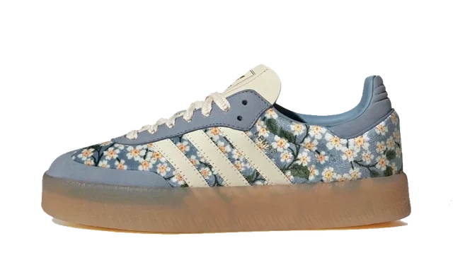 adidas Sambae Liberty London Floral Embroidery Blue Cream White (W)