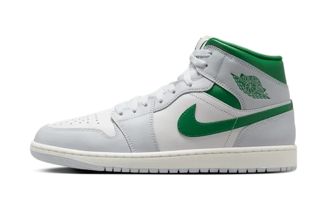 Jordan 1 Mid White Pure Platinum Pine Green
