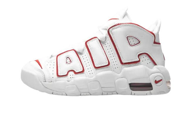 Nike Air More Uptempo White Varsity Red Outline (2018/2021) (GS)