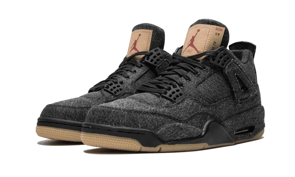 Jordan 4 Retro Levi's Black (Blank Tag) - Image 1