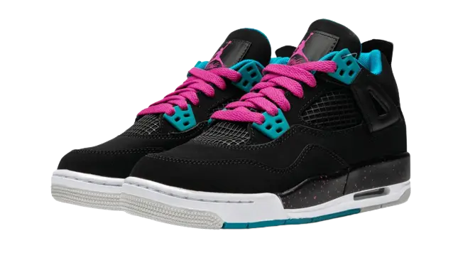 Jordan 4 Retro Black Vivid Pink Dynamic Blue (GS) - Image 1
