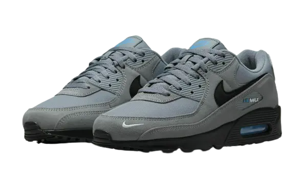 Nike Air Max 90 Smoke Grey Light Photo Blue Metallic Silver Black - Image 1
