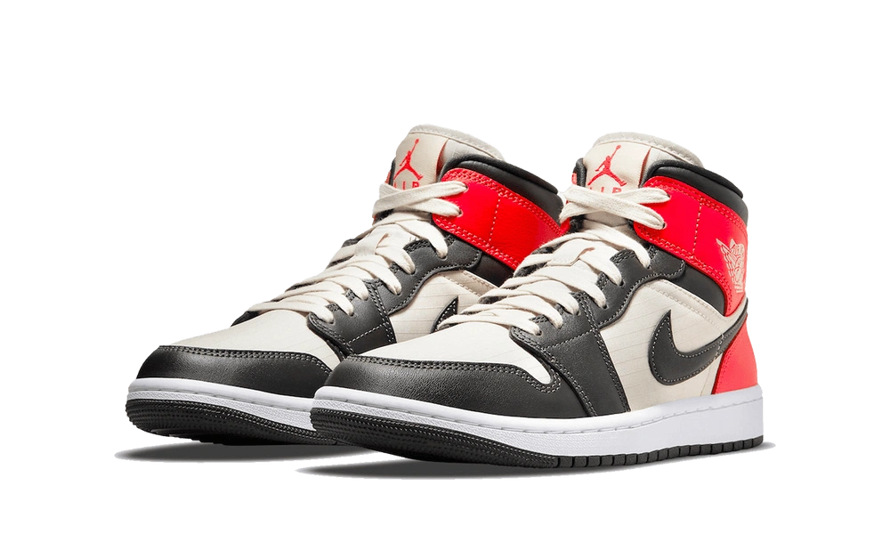 Jordan 1 Mid Newsprint Light Orewood Brown (W) - Image 1