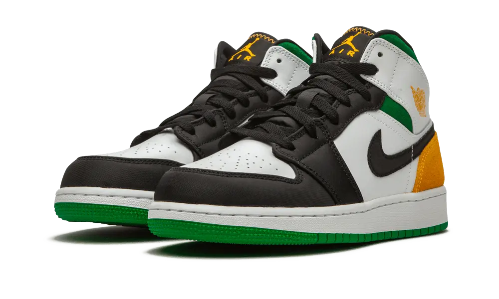 Jordan 1 Mid SE White Laser Orange Lucky Green (GS) - Image 1