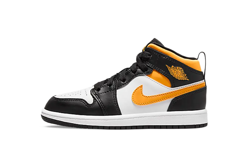 Jordan 1 Mid White Pollen Black (PS)