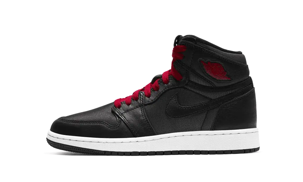 Jordan 1 Retro High Black Satin Gym Red Black (GS)
