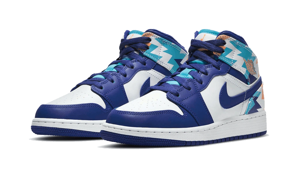 Jordan 1 Mid Geometric Print (GS) - Image 1
