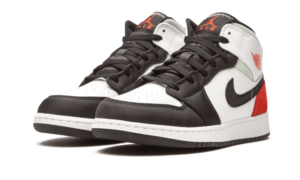 Jordan 1 Mid SE White Black Red Spruce (GS) - Image 1