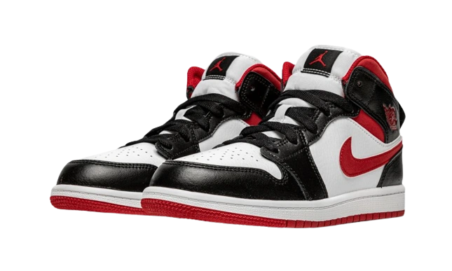 Jordan 1 Mid Gym Red Black White (PS) - Image 1
