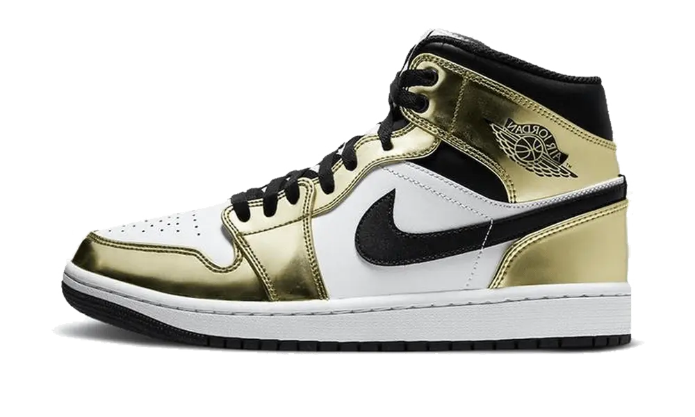 Jordan 1 Mid Metallic Gold Black White (PS)
