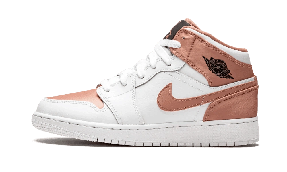 Jordan 1 Mid White Rose Gold (GS)