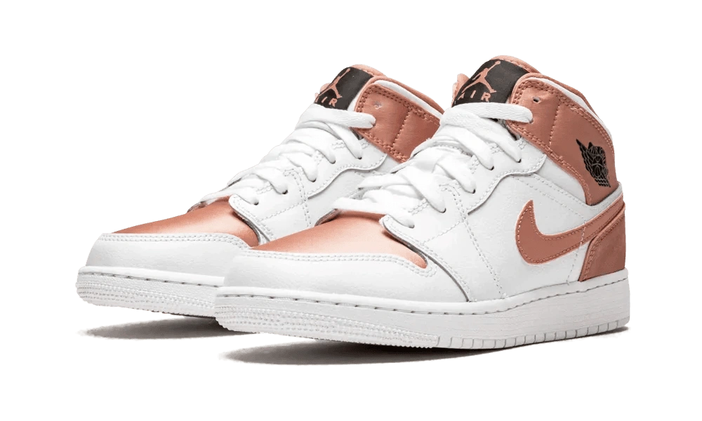 Jordan 1 Mid White Rose Gold (GS) - Image 1