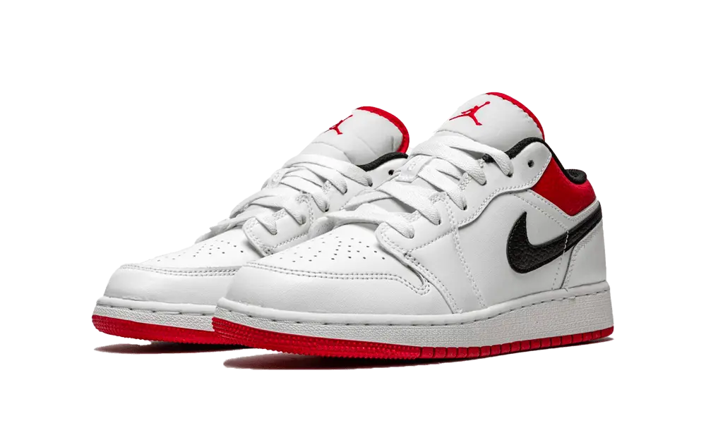 Jordan 1 Low White Gym Red (GS) - Image 1