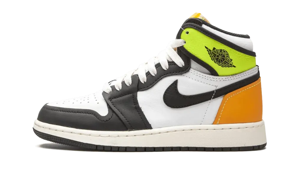 Jordan 1 Retro High White Black Volt University Gold (GS)