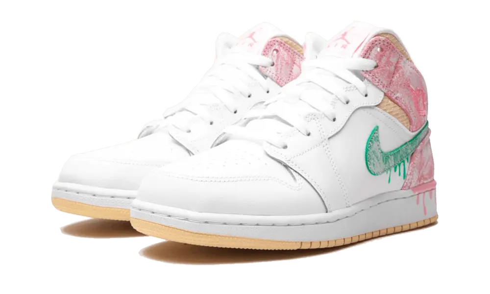 Jordan 1 Mid Paint Drip (GS) - Image 1