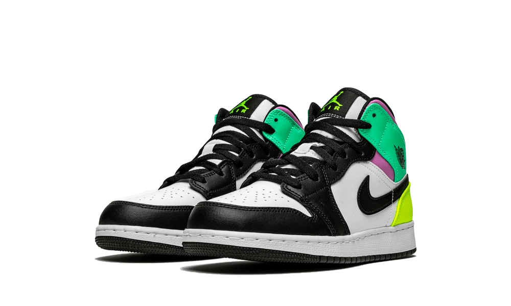 Jordan 1 Mid Pastel Black Toe (GS) - Image 1