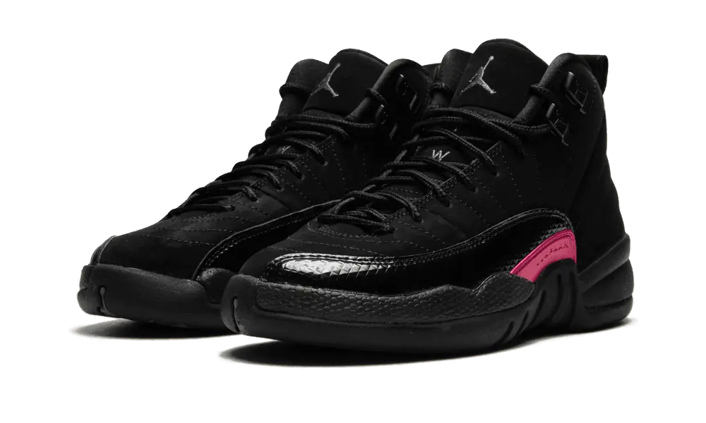 Jordan 12 Retro Black Rush Pink (GS) - Image 1