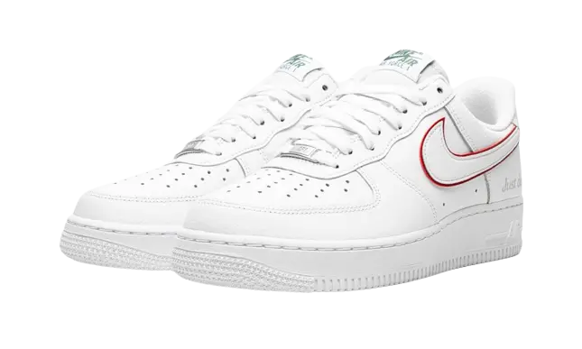 Nike Air Force 1 Low Just Do It White Noble Green Metallic Silver University Red - Image 1