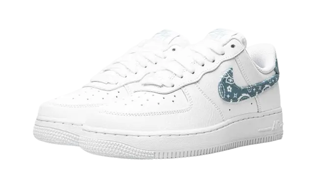 Nike Air Force 1 Low '07 Essential White Worn Blue Paisley (W) - Image 1
