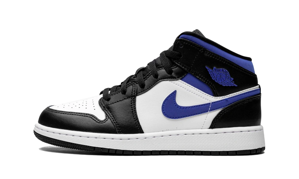 Jordan 1 Mid White Black Racer Blue (GS)